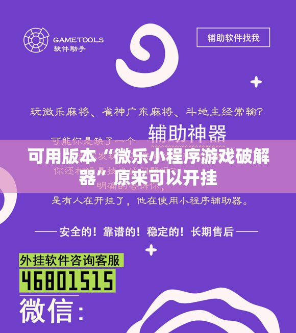 可用版本“微乐小程序游戏破解器”原来可以开挂
