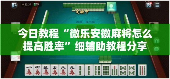 今日教程“微乐安徽麻将怎么提高胜率”细辅助教程分享