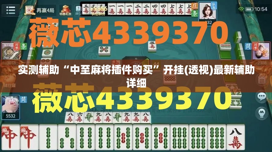 实测辅助“中至麻将插件购买”开挂(透视)最新辅助详细