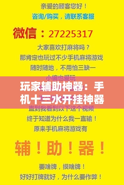 玩家辅助神器：手机十三水开挂神器”详细开挂教程