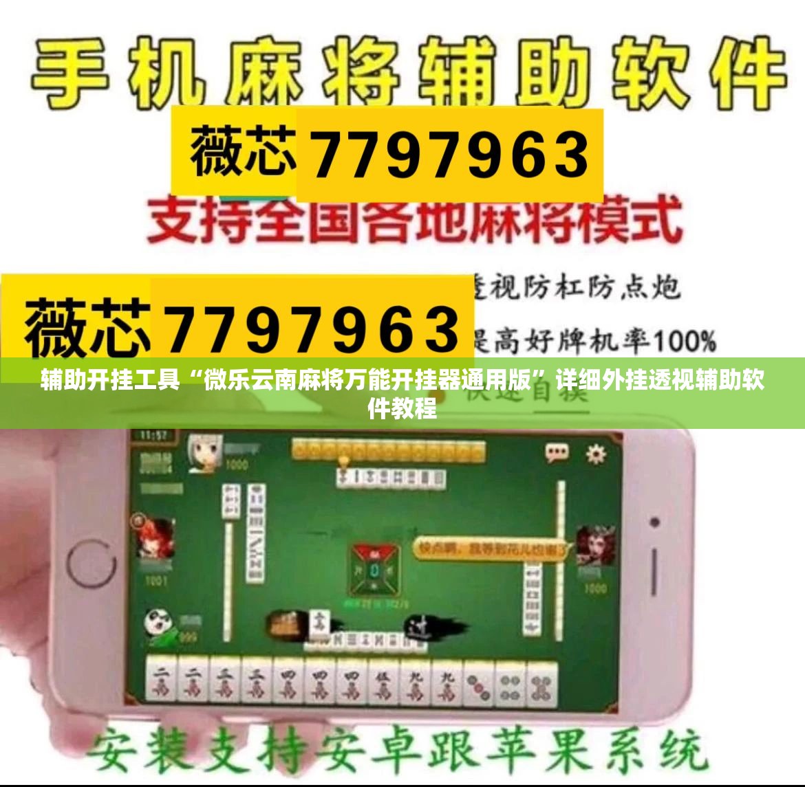 辅助开挂工具“微乐云南麻将万能开挂器通用版”详细外挂透视辅助软件教程