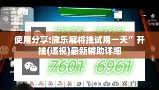 使用分享!微乐麻将挂试用一天”开挂(透视)最新辅助详细