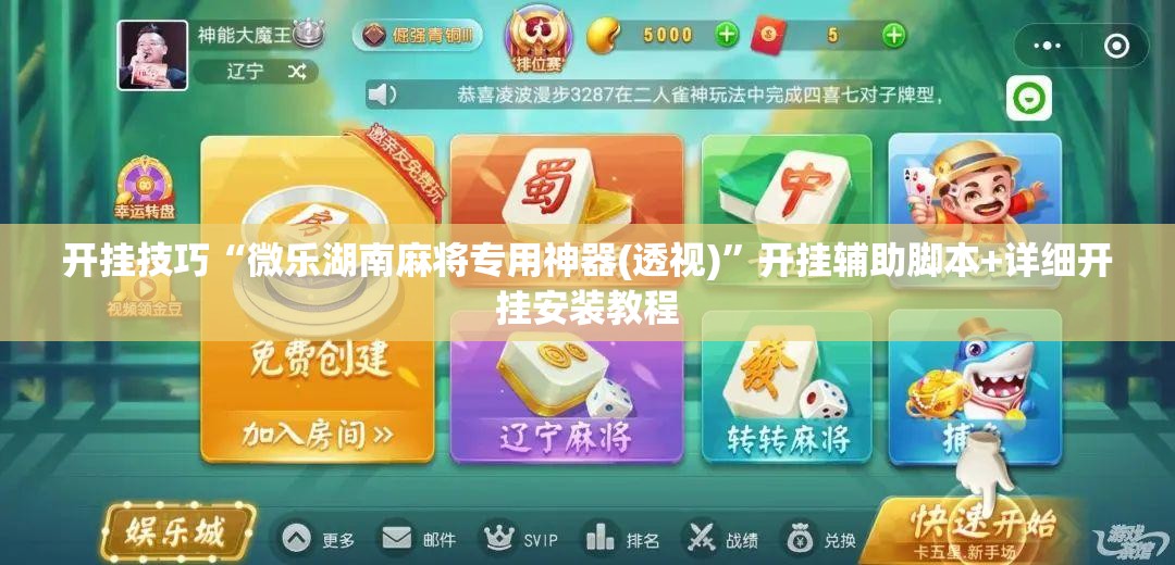 开挂技巧“微乐湖南麻将专用神器(透视)”开挂辅助脚本+详细开挂安装教程