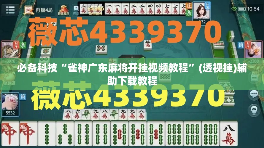 必备科技“雀神广东麻将开挂视频教程”(透视挂)辅助下载教程