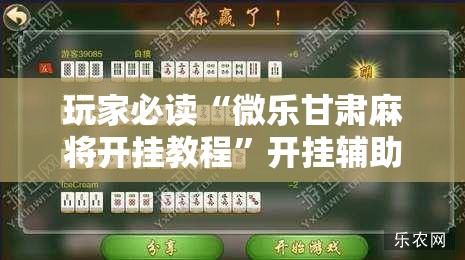 玩家必读“微乐甘肃麻将开挂教程”开挂辅助脚本+详细开挂安装教程