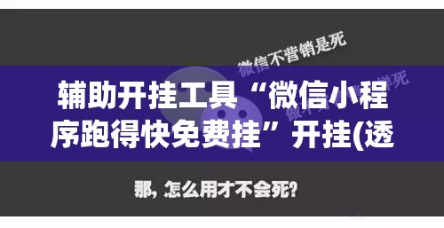 辅助开挂工具“微信小程序跑得快免费挂”开挂(透视)最新辅助详细
