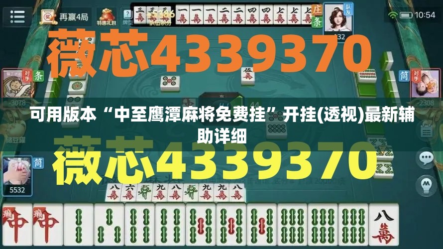 可用版本“中至鹰潭麻将免费挂”开挂(透视)最新辅助详细