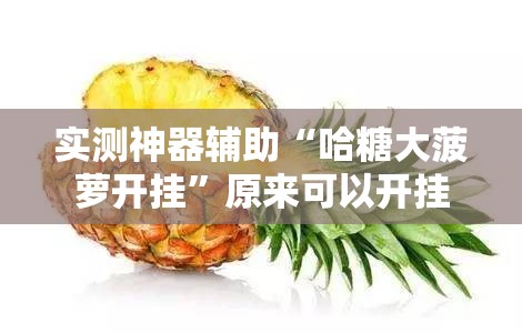 实测神器辅助“哈糖大菠萝开挂”原来可以开挂
