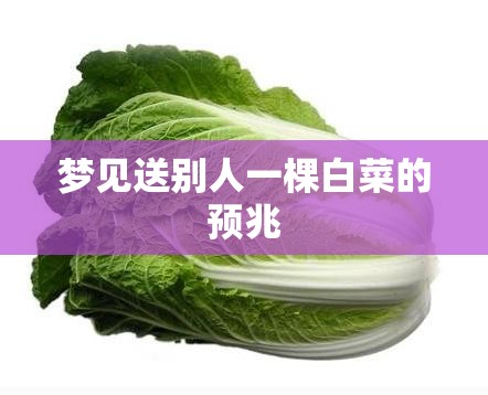 梦见送别人一棵白菜的预兆 梦见送别人一棵白菜的预兆