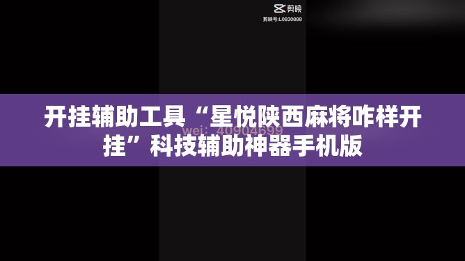 开挂辅助工具“星悦陕西麻将咋样开挂	”科技辅助神器手机版