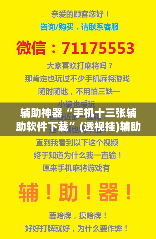 辅助神器“手机十三张辅助软件下载”(透视挂)辅助下载教程