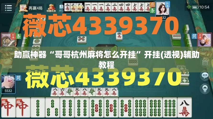 助赢神器“哥哥杭州麻将怎么开挂	”开挂(透视)辅助教程