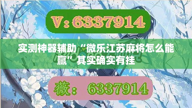 实测神器辅助“微乐江苏麻将怎么能赢	”其实确实有挂