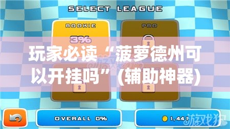 玩家必读“菠萝德州可以开挂吗”(辅助神器)开挂详细教程