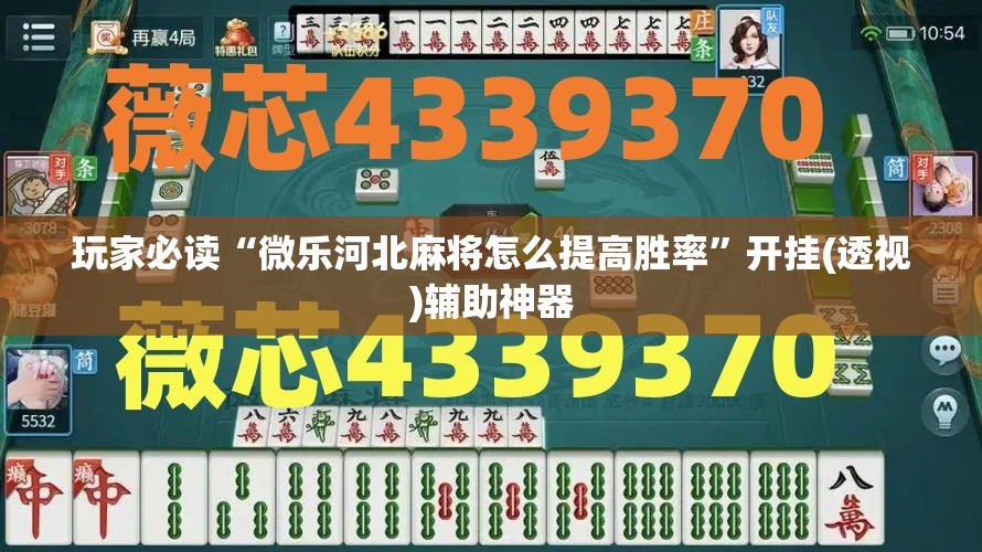 玩家必读“微乐河北麻将怎么提高胜率”开挂(透视)辅助神器
