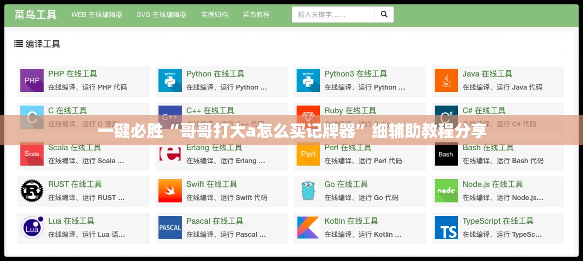 一键必胜“哥哥打大a怎么买记牌器”细辅助教程分享