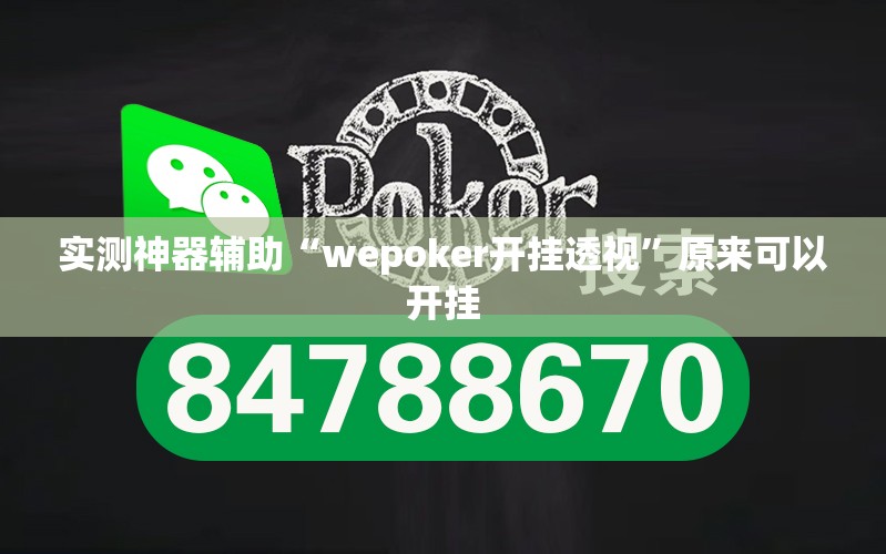实测神器辅助“wepoker开挂透视”原来可以开挂