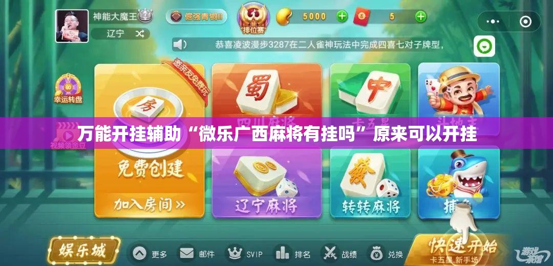 万能开挂辅助“微乐广西麻将有挂吗”原来可以开挂