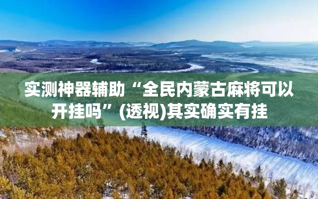 实测神器辅助“全民内蒙古麻将可以开挂吗”(透视)其实确实有挂