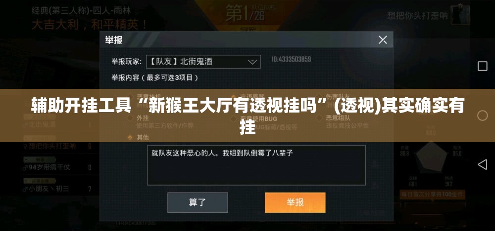 辅助开挂工具“新猴王大厅有透视挂吗”(透视)其实确实有挂