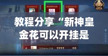 教程分享“新神皇金花可以开挂是真的吗”(免费)开挂辅助教学(最新辅助开挂教程)