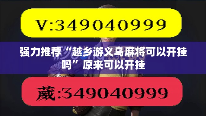 强力推荐“越乡游义乌麻将可以开挂吗”原来可以开挂