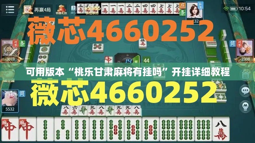 可用版本“桃乐甘肃麻将有挂吗”开挂详细教程