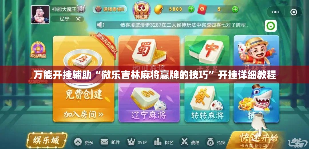 万能开挂辅助“微乐吉林麻将赢牌的技巧	”开挂详细教程
