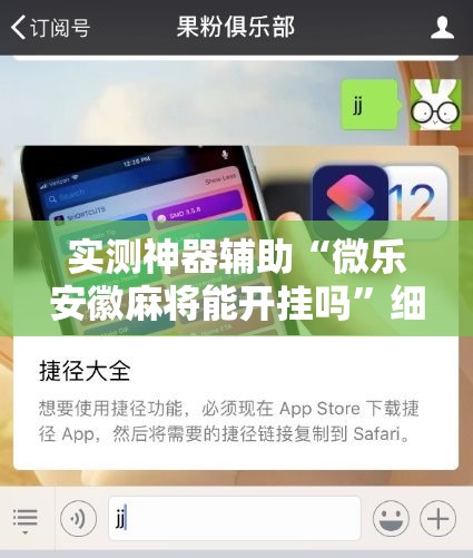 实测神器辅助“微乐安徽麻将能开挂吗”细辅助教程分享
