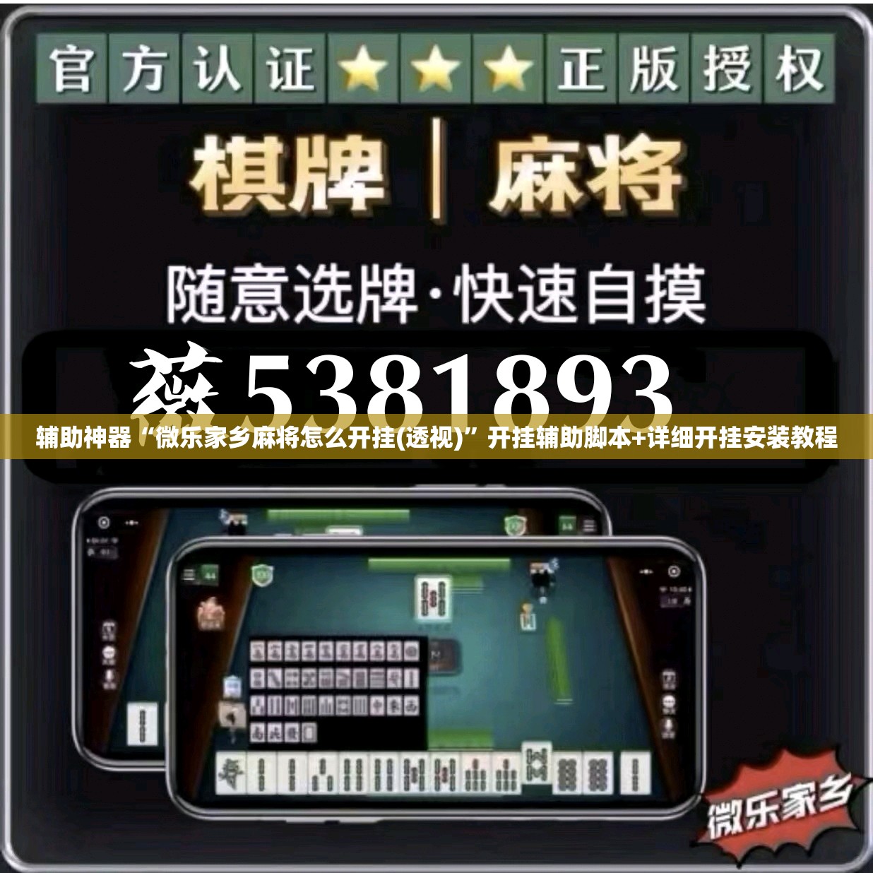 辅助神器“微乐家乡麻将怎么开挂(透视)”开挂辅助脚本+详细开挂安装教程