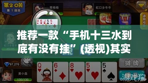 推荐一款“手机十三水到底有没有挂”(透视)其实确实有挂