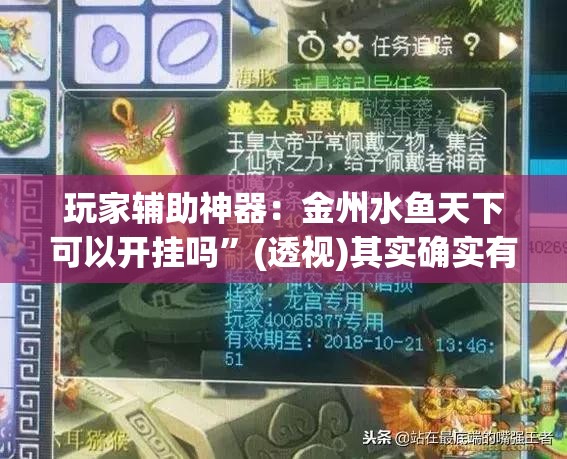 玩家辅助神器：金州水鱼天下可以开挂吗”(透视)其实确实有挂