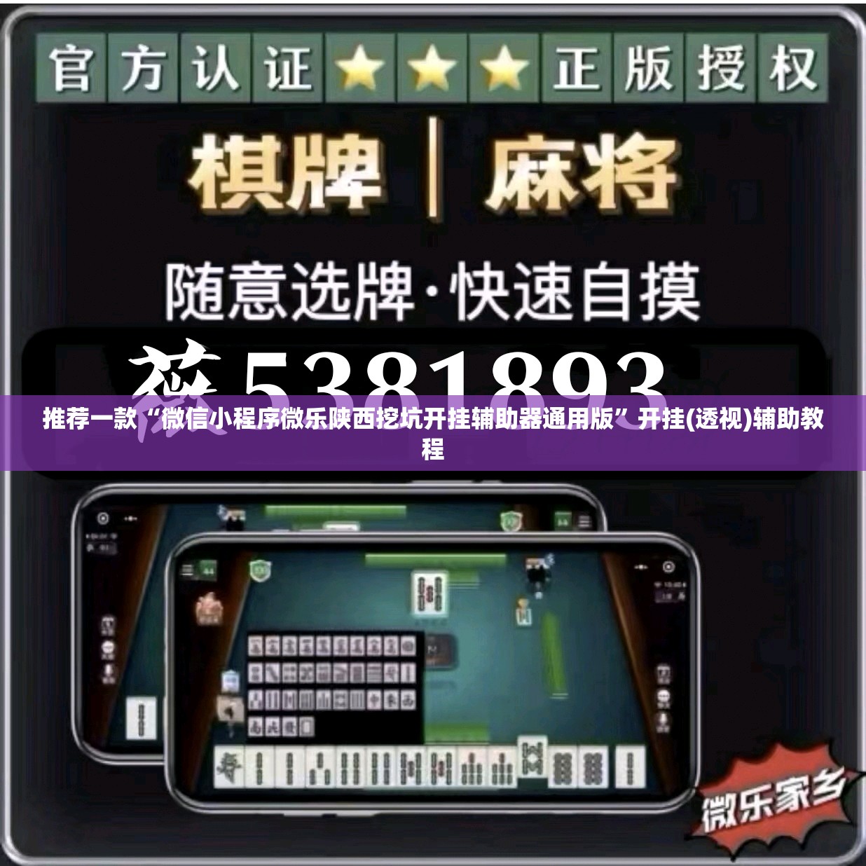 推荐一款“微信小程序微乐陕西挖坑开挂辅助器通用版”开挂(透视)辅助教程