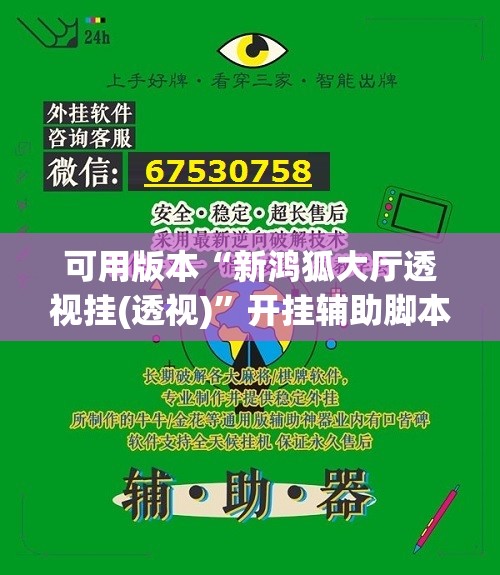 可用版本“新鸿狐大厅透视挂(透视)”开挂辅助脚本+详细开挂安装教程